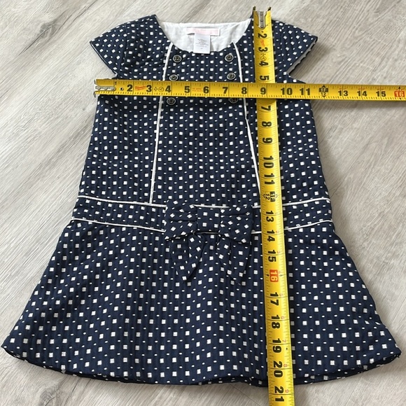 Jamie and Jack Geo Print Dobby Dress Navy Classic Cotton Blend Girls 2T - Picture 7 of 11